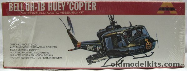 Aurora 1/48 UH-1B Cobra Copter, 500 plastic model kit